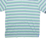 TOMMY HILFIGER Mens Polo Shirt Green Striped L