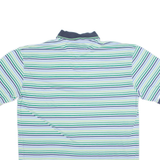 TOMMY HILFIGER Mens Polo Shirt Green Striped L