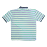 TOMMY HILFIGER Mens Polo Shirt Green Striped L