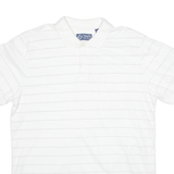 CHAPS Mens Polo Shirt White Striped L
