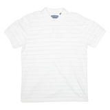 CHAPS Mens Polo Shirt White Striped L