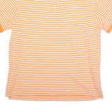 TOMMY HILFIGER Slim Fit Mens Polo Shirt Orange Striped 2XL
