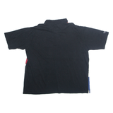 COTTON TRADERS RUGBY Mens Polo Shirt Black 90s Crazy Pattern 2XL