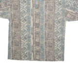 BUGLE BOY Patterned Mens Polo Shirt Brown 90s Crazy Pattern L