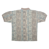 BUGLE BOY Patterned Mens Polo Shirt Brown 90s Crazy Pattern L