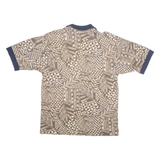 CUTTER & BUCK Mens Polo Shirt Brown 90s Crazy Pattern M
