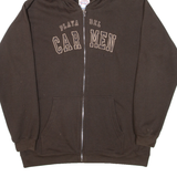 LE MAN Carmen Mexico Womens Brown Hoodie Full Zip M