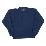 NIKE Mens Sweatshirt Blue Button Neck L