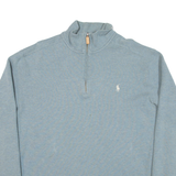 POLO RALPH LAUREN Mens Sweatshirt Blue 1/4 Zip XL