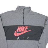 NIKE Mens Sweatshirt Grey 1/4 Zip L
