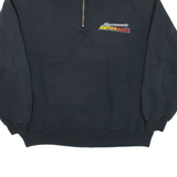 JERZEES Autorama Mens Sweatshirt Black 1/4 Zip USA L