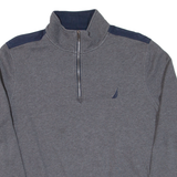 NAUTICA Mens Sweatshirt Grey 1/4 Zip M
