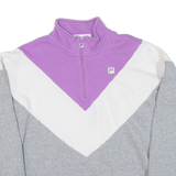 FILA Womens Sweatshirt Purple 1/4 Zip L