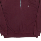 NAUTICA Mens Sweatshirt Maroon 1/4 Zip L