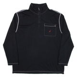 NAUTICA Mens Sweatshirt Black 1/4 Zip 2XL