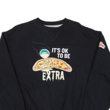 CHAMPION Its Ok To Be Extra Papa John's Womens Sweatshirt Black L