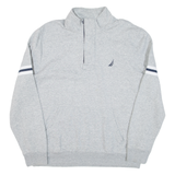 NAUTICA Mens Sweatshirt Grey 1/4 Zip L
