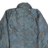 IZZI Insulated Womens Coat Blue 90s Crazy Pattern M