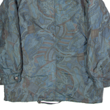 IZZI Insulated Womens Coat Blue 90s Crazy Pattern M