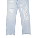 LEVI'S 501 BIG E Jeans Distressed Womens Blue Straight Stone Wash W27 L28