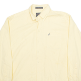 NAUTICA Mens Plain Shirt Yellow Long Sleeve 2XL