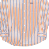CHAPS Mens Shirt Orange Striped Long Sleeve L