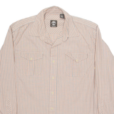 TIMBERLAND Mens Shirt Orange Plaid Long Sleeve L