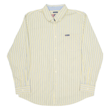 CHAPS Mens Shirt Yellow Striped Long Sleeve XL