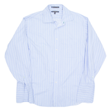 TOMMY HILFIGER Mens Shirt Blue Striped Long Sleeve L