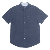 TOMMY HILFIGER Custom Fit Mens Plain Shirt Blue M