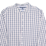 TOMMY HILFIGER Mens Shirt Blue Plaid Long Sleeve 2XL