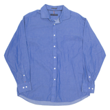 TOMMY HILFIGER Mens Shirt Blue Spotted Long Sleeve L