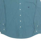 CHAPS Mens Shirt Green Check Long Sleeve XL