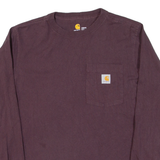 CARHARTT Womens T-Shirt Maroon Long Sleeve XS