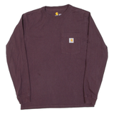 CARHARTT Womens T-Shirt Maroon Long Sleeve XS