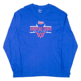 NIKE Basketball Mens T-Shirt Blue Long Sleeve USA XL