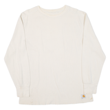 CARHARTT Mens T-Shirt Beige Long Sleeve L