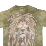 Lion Mens Tie Dye T-Shirt Green L