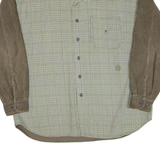 POINT ZERO Mens Corduroy Shirt Green Long Sleeve XL