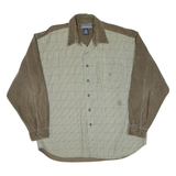 POINT ZERO Mens Corduroy Shirt Green Long Sleeve XL
