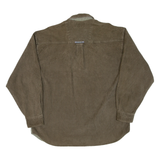 POINT ZERO Mens Corduroy Shirt Green Long Sleeve XL