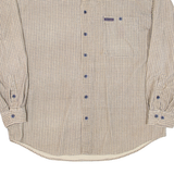POINT ZERO Mens Corduroy Shirt Beige Check Long Sleeve L