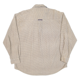 POINT ZERO Mens Corduroy Shirt Beige Check Long Sleeve L
