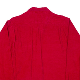 ANDBURST Mens Corduroy Shirt Red Long Sleeve L