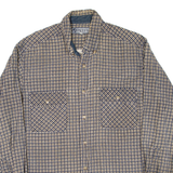 PREFAB Mens Corduroy Shirt Blue Check Long Sleeve L