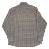 PREFAB Mens Corduroy Shirt Blue Check Long Sleeve L