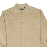 SCANDIA WOODS Mens Corduroy Shirt Beige Long Sleeve L