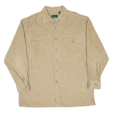 SCANDIA WOODS Mens Corduroy Shirt Beige Long Sleeve L