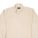CAMBRIDGE Mens Corduroy Shirt Beige Long Sleeve L