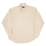 CAMBRIDGE Mens Corduroy Shirt Beige Long Sleeve L